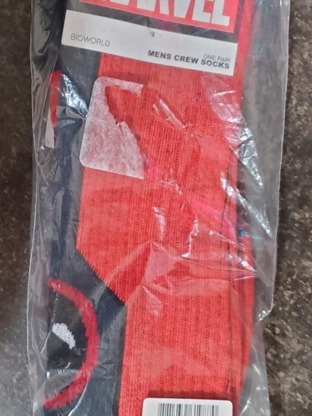 Marvel Collection Deadpool Pair Socks Size 10-13